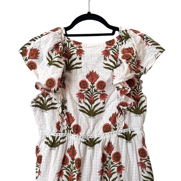 SAYLOR Sallyann Poppy Floral Midi Dress White Medium - Picture 3 of 6